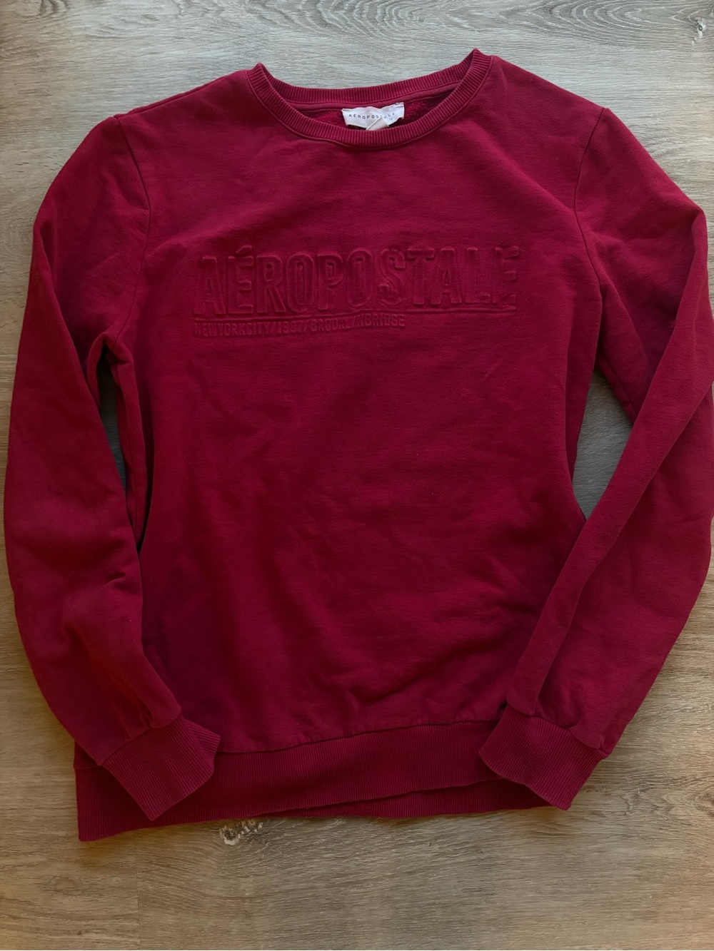 Aeropostale Men's Crewneck Sweatshirt - Deep Burgundy